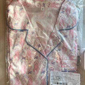 NEW Pink Monkey Print Pajama Short Set | Size M